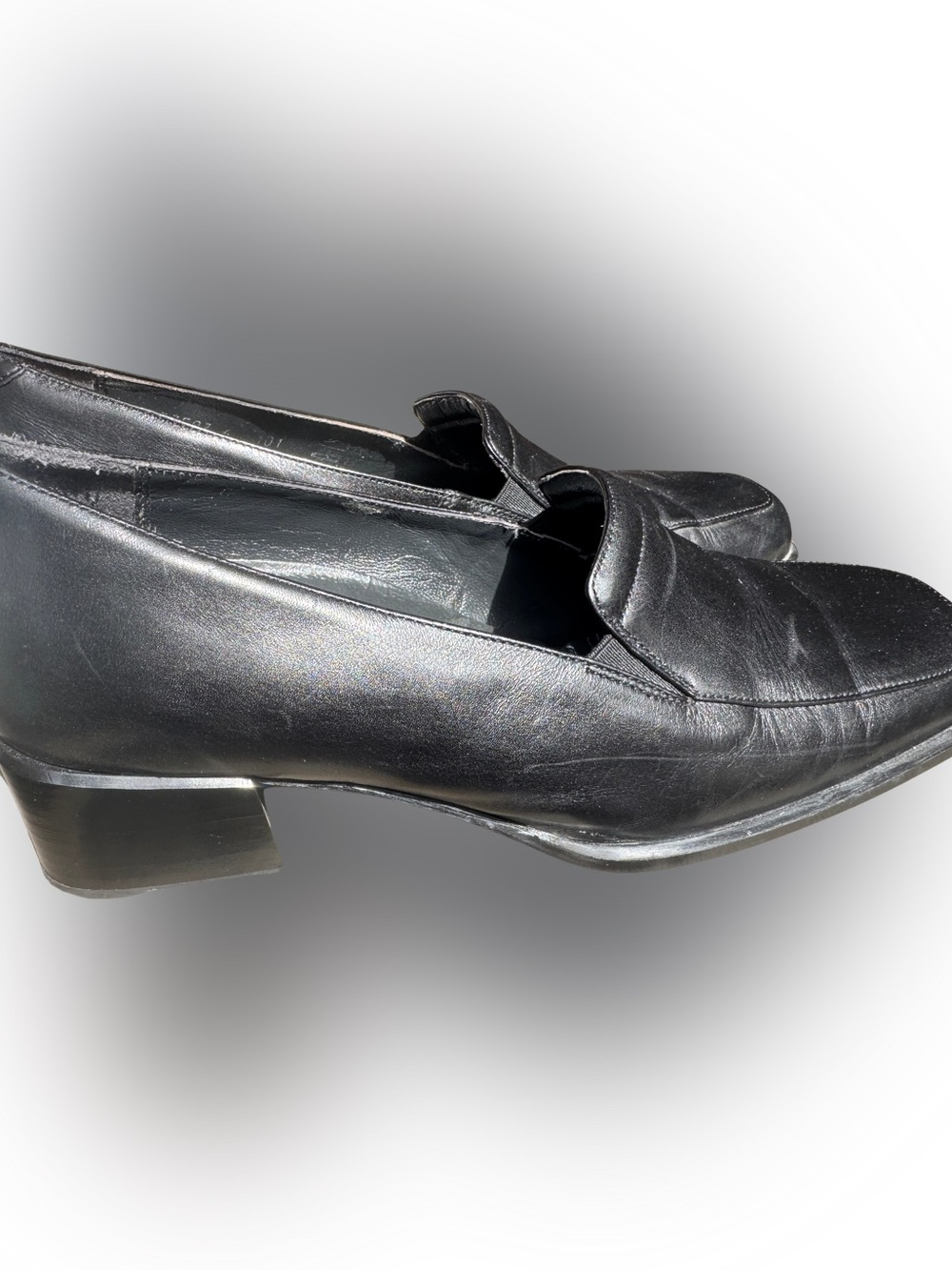 Ecco Black Leather Low-Heel Women's Loafers